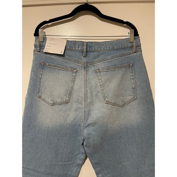 Loft The Straight Crop High Rise Jeans Size 12 NWT Regular Fit 27.5" Inseam - Picture 9 of 13
